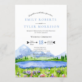 Lakeside Mountain Meadow Wedding Invites © Kaart