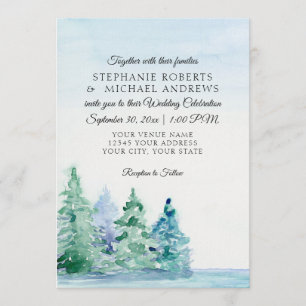 Lakeside Mountain Tall Pines Outdoor Weddenschap Kaart