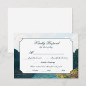 Lakeside Mountain Valley Wedding RSVP Card Kaartje (Voorkant / Achterkant)
