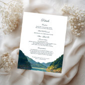 Lakeside Mountain Wedding Details Card Informatiekaartje