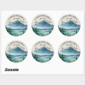 Lakeside Mountain Wedding Save the Date Sticker (Vel)