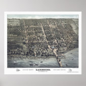 Lakeside, OH Panoramic Map - 1884 Poster (Voorkant)