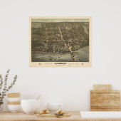 Lakeside Ohio 1884 Antiek Panoramiek Map Poster (Keuken)