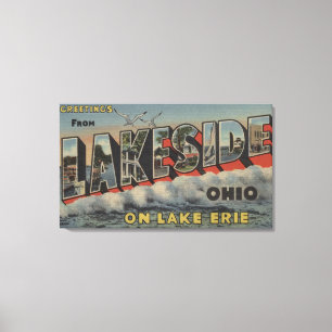 Lakeside, Ohio - Lake Erie - Large Letter Canvas Afdruk