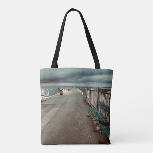 Lakeside Pier-fotografie Tote Bag (Achterkant)