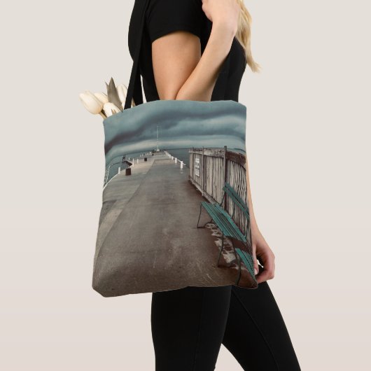 Lakeside Pier-fotografie Tote Bag (Dichtbij)