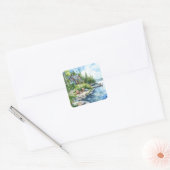 Lakeside Retreat Vierkante Sticker (Envelop)