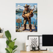 Lakeside Skeptic: Bigfoot's Dockside Companion Poster (Thuiskantoor)