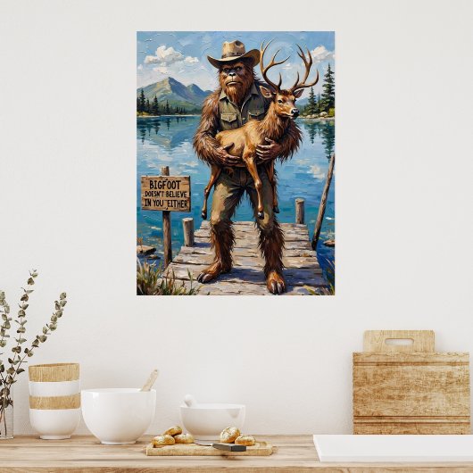 Lakeside Skeptic: Bigfoot's Dockside Companion Poster (Keuken)