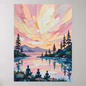 Lakeside Sunset Meditatie Poster (Voorkant)