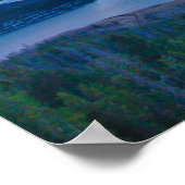 Lakeside Sunset // Oranje en Blue Sky Poster (Hoek)