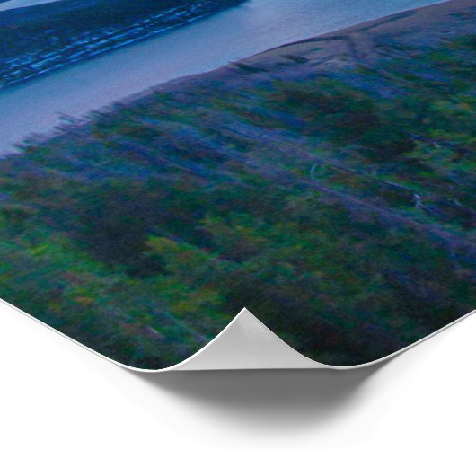 Lakeside Sunset // Oranje en Blue Sky Poster (Hoek)