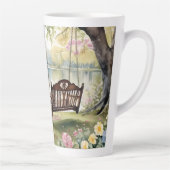 Lakeside Swing in de romantische Waterverf tuin Latte Mok (Rechts)