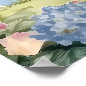 Lakeside Swing in de romantische Waterverf tuin Poster (Hoek)