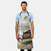 Lakeside Swing in de romantische Waterverf tuin Schort (Gedragen)