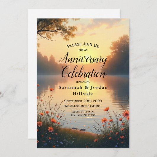 Lakeside Twilight Whispers bij het water Kaart (Voorkant / Achterkant)