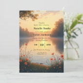 Lakeside Twilight Whispers bij het water Kaart (Staand voorkant)