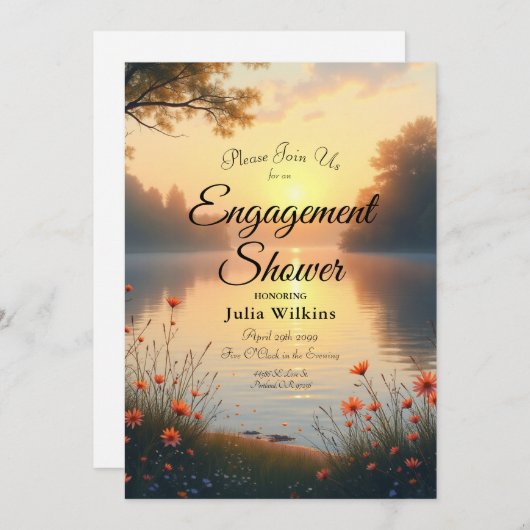 Lakeside Twilight Whispers bij het water Kaart (Voorkant / Achterkant)