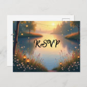 Lakeside Twilight Whispers bij het water Uitnodiging Briefkaart (Voorkant / Achterkant)
