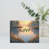 Lakeside Twilight Whispers bij het water Uitnodiging Briefkaart (Staand voorkant)