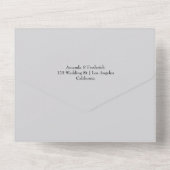 Lakeside Wedding Monogram Crest All In One Uitnodiging (Achterkant)