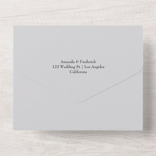 Lakeside Wedding Monogram Crest All In One Uitnodiging (Achterkant)