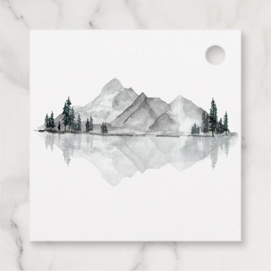 Lakeside Wedding Monogram Crest Bedankjes Labels (Achterkant)