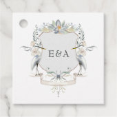 Lakeside Wedding Monogram Crest Bedankjes Labels (Voorkant)