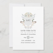 Lakeside Wedding Monogram Crest Save The Date (Voorkant)