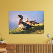 Lakeside, Wood Duck Canvas Afdruk (Insitu (Woonkamer))