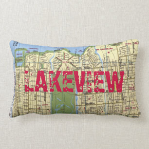 LAKEVIEW: Kaart van New Orleans Kussen