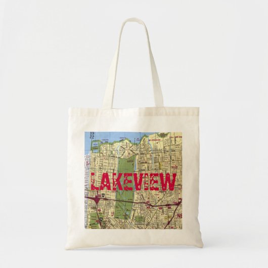 LAKEVIEW, New Orleans MAP Tote Bag (Voorkant)
