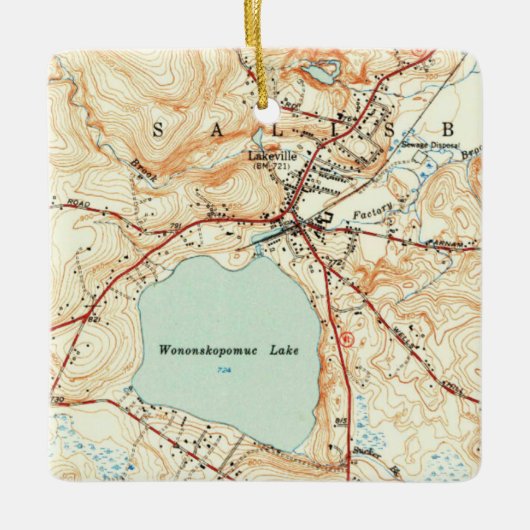 Lakeville CT kaart Keramisch Ornament (Voorkant)