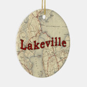 Lakeville Massachusetts Old Map Keramisch Ornament (Rechts)