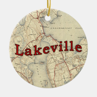 Lakeville Massachusetts Old Map Keramisch Ornament