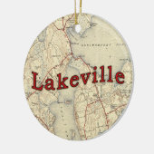 Lakeville Massachusetts Old Map Keramisch Ornament (Links)