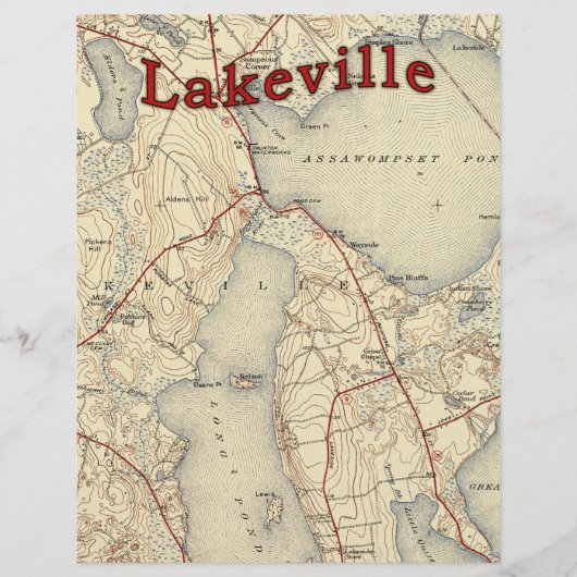 Lakeville Massachusetts Oude Kaart (Voorkant)
