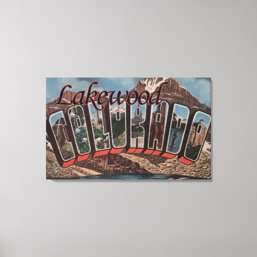 Lakewood, Colorado - Grote lettertjes Canvas Afdruk (Voorkant)