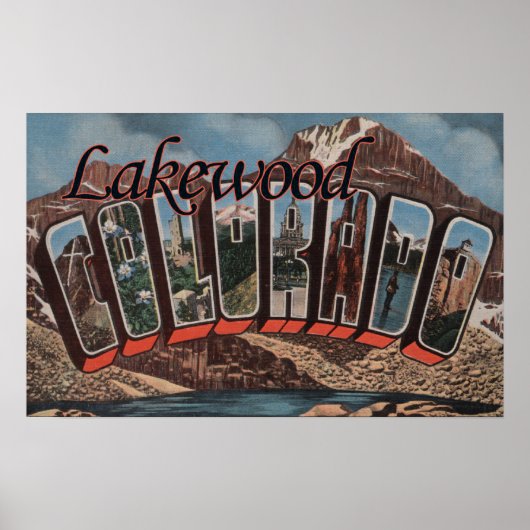 Lakewood, Colorado - Grote lettertjes Poster (Voorkant)