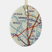 Lakewood NJ  Map Keramisch Ornament (Rechts)