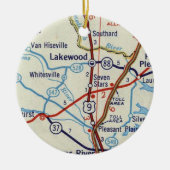 Lakewood NJ  Map Keramisch Ornament (Voorkant)