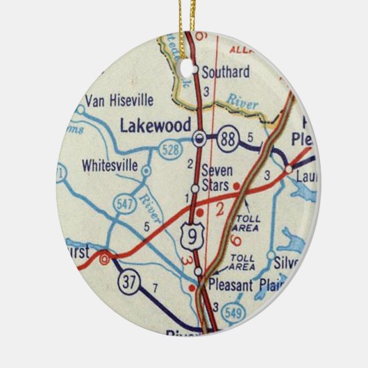 Lakewood NJ  Map Keramisch Ornament (Links)