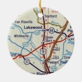 Lakewood NJ  Map Keramisch Ornament (Achterkant)
