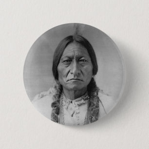 Lakota American Indian Chief Sitting Bull Ronde Button 5,7 Cm