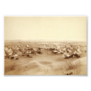 Lakota Camp Fotouitbreiding Foto Afdruk
