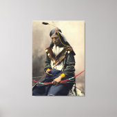 Lakota Chief Bone-Ketting Oglala Canvas Afdruk (Voorkant)