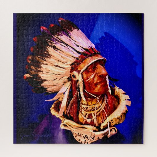 "Lakota Chief" originele kunstpuzzel Legpuzzel (Verticaal)