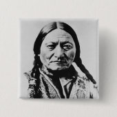 Lakota Chief Surrender: Sitting Bull Fort Buford Vierkante Button 5,1 Cm (Voorkant)