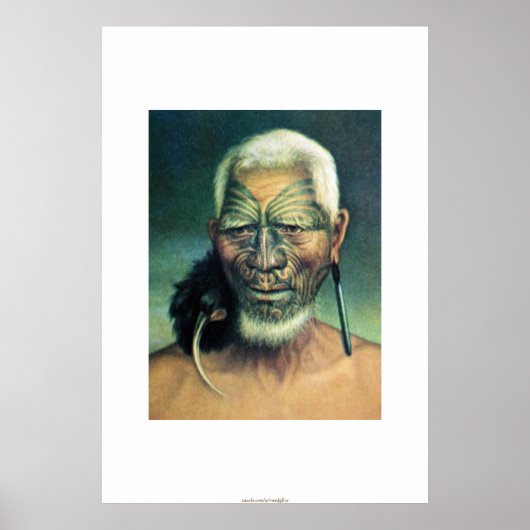 Lakota Chieftain Art en Native American Poem Poster (Voorkant)