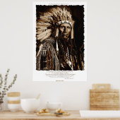 Lakota Chieftain Art en Native American Poem Poster (Keuken)
